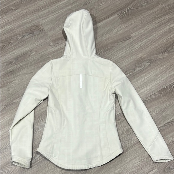 Women's White and Green Hooded Jacket - Picture 2 of 2